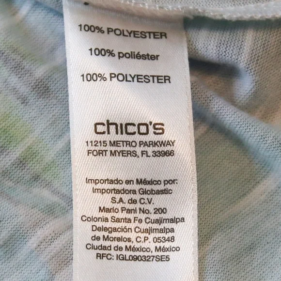 Chicoâs Tropical Beach Scene Sheer Blouse (Size 3 / XL) - Picture 11 of 12